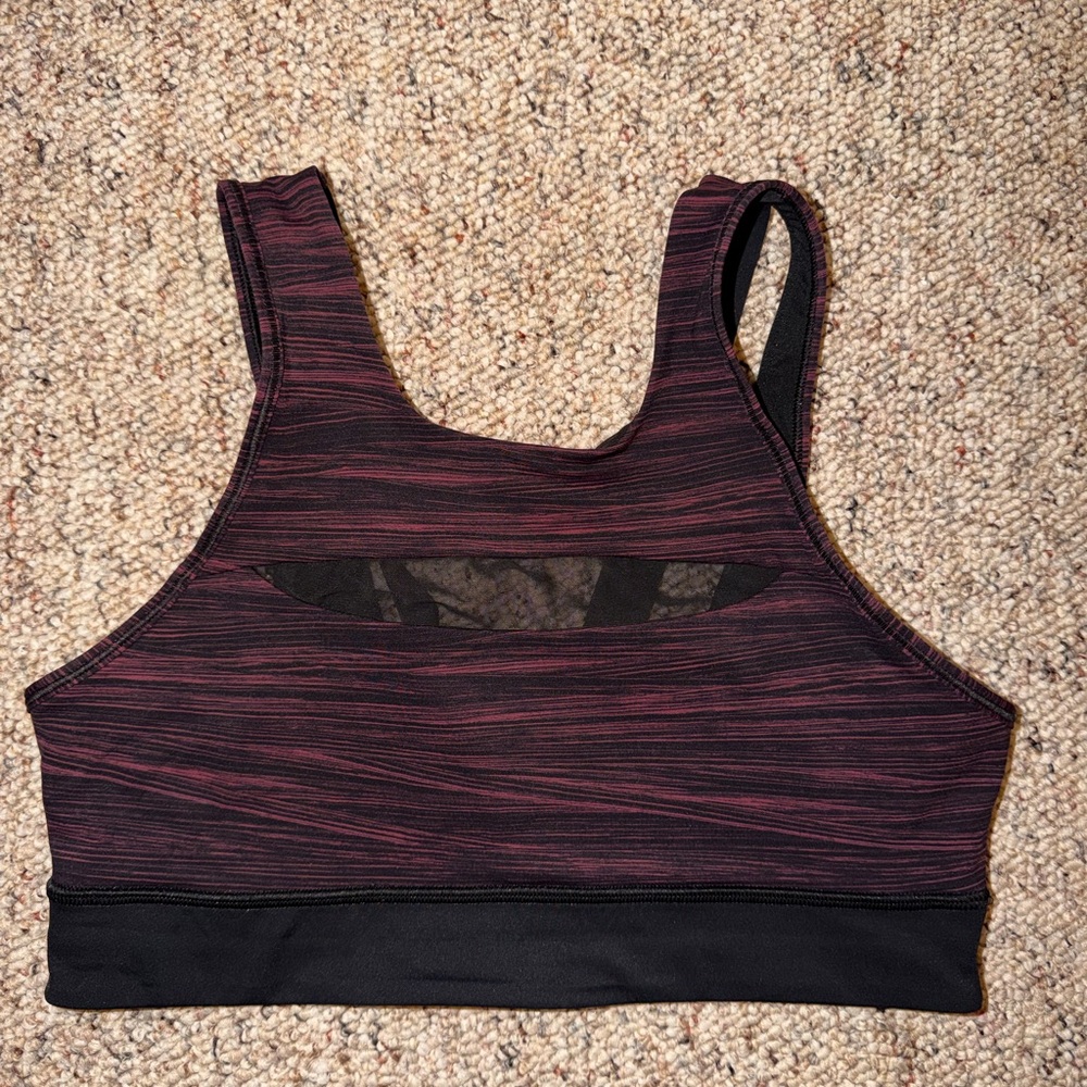 Lululemon Athletica Black and Dark Red Sports Bra
